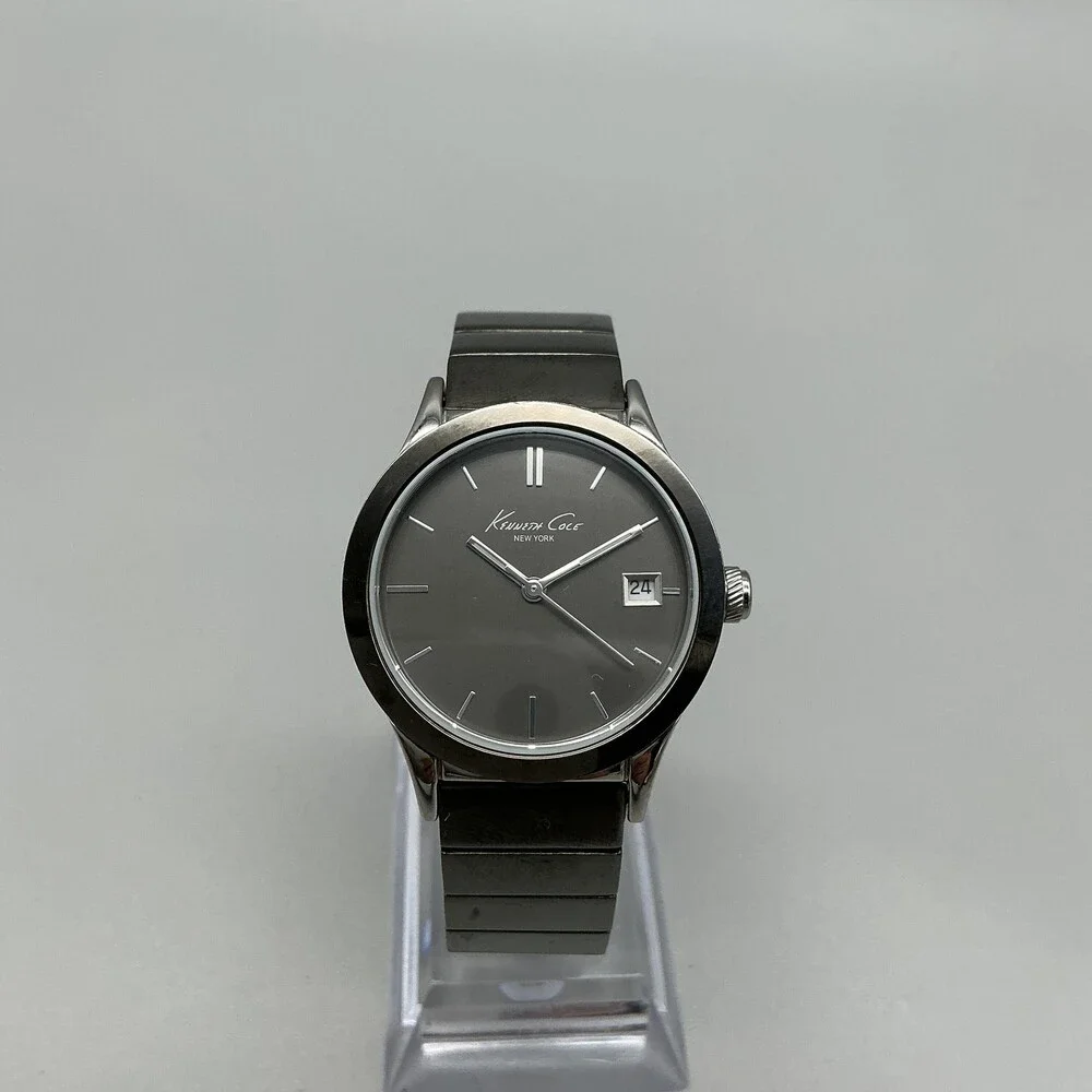 Kenneth Cole KC4838 Womens Watch 32mm Gray Dial Date Bracelet New Battery 6.5